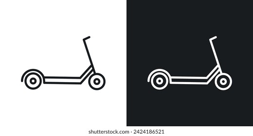 Scooter Bike Icon Designed in a Line Style on White Background.