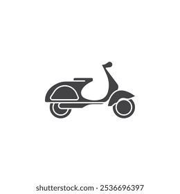 Scooter bike icon Flat simple outline set