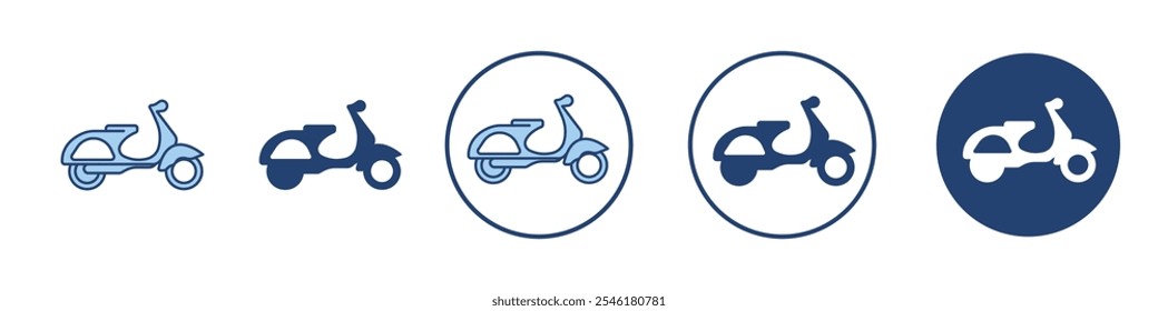 Scooter bike icon Thin line art isolated