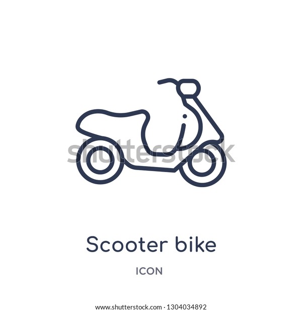 scooter bike icon from\
transport outline collection. Thin line scooter bike icon isolated\
on white background.