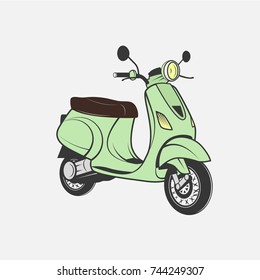 Scooter, bike, moto vector image - vector and illustration