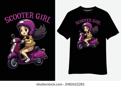 Scooter Bike Motorbike Scoot Moped Scooter Girl T-Shirt Design