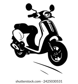 Scooter bike on white background, vector, icon