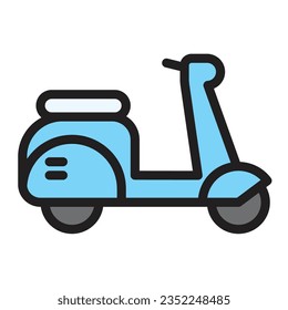 Scooter bike outline icon. Transportation illustration for templates, web design and infographics. Pixel-perfect at 64x64
