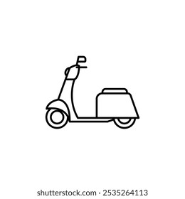 Scooter Bike vector icon. Editable black stroke.