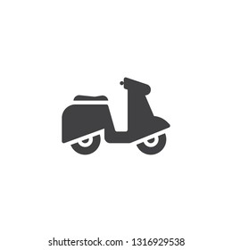 Scooter bike vector icon. filled flat sign for mobile concept and web design. Motorcycle, motorbike simple glyph icon. Symbol, logo illustration. Pixel perfect vector graphics