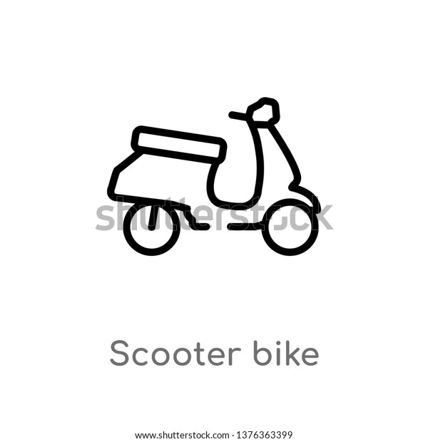 scooter bike vector line icon. Simple element\
illustration. scooter bike outline icon from transport concept. Can\
be used for web and\
mobile