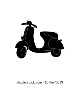 scooter black color on white background. vector, illustration