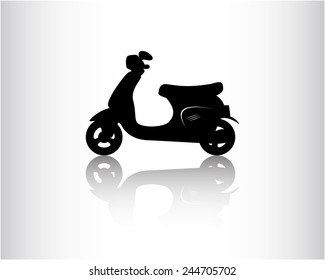Scooter black icon, vector illustration