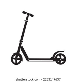 Scooter black vector icon silhouette isolated on white background