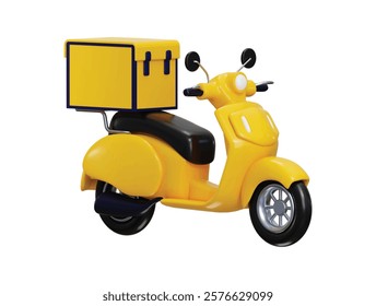 Scooter with Box Delivery service icon concept of Time to shopping, fast food delivery icon vector illustration