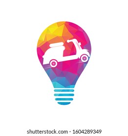 Scooter bulb shape concept logo. Scooter symbol. Retro scooter icon isolated. Vector illustration.	