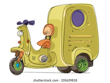 scooter - cartoon