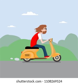 scooter cartoon vecter