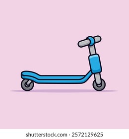 Scooter Cartoon Vector Icon Illustration. Objects Transportation Icon Concept Isolated Premium Vector. Flat Cartoon Style