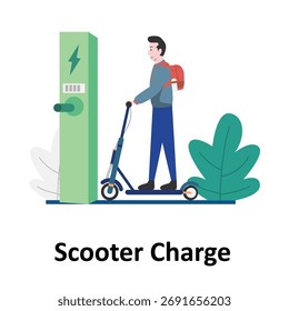 Scooter Charge Vektor Illustration, die leicht bearbeiten oder ändern können

