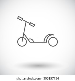 Scooter child icon. Thin line flat vector related icon for web and mobile applications. It can be used as - logo, pictogram, icon, infographic element. Vector Illustration. 