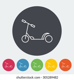 Scooter child icon. Thin line flat vector related icon for web and mobile applications. It can be used as - logo, pictogram, icon, infographic element. Vector Illustration. 