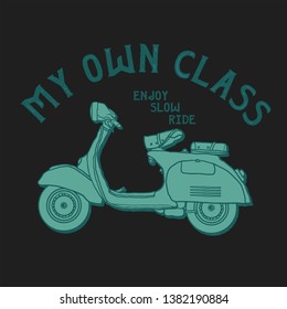 scooter class logo illustration. it can be used for logo and clothing design.