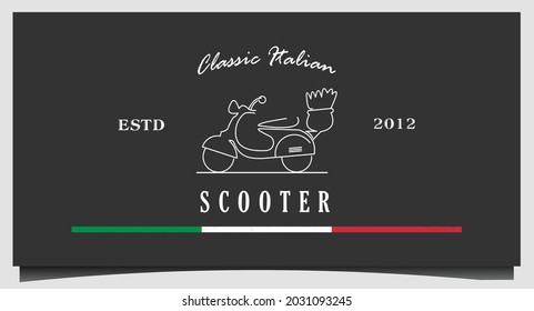 scooter classic delivery logo design