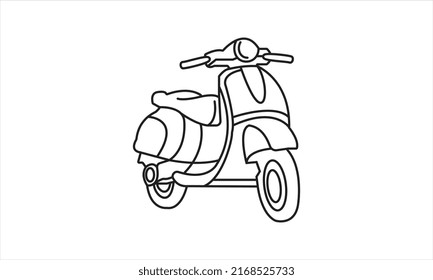 scooter classic line art sign