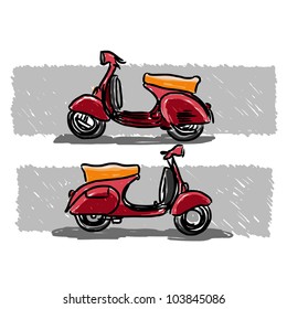 Scooter classic style, vector illustration.