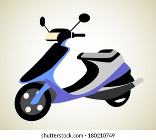 Scooter classic style ; vector illustration