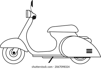 Scooter Coloring Page Vector Art Illustration Stock Vector (Royalty ...