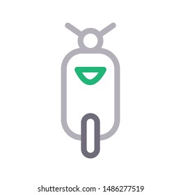 scooter colour line vector icon