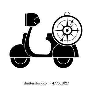 scooter and compass icon