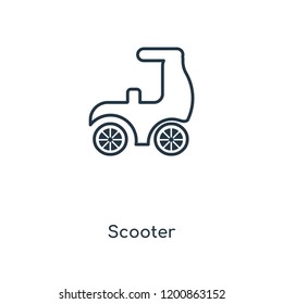 Scooter concept line icon. Linear Scooter concept outline symbol design. This simple element illustration can be used for web and mobile UI/UX.