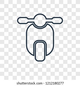 Scooter concept vector linear icon isolated on transparent background, Scooter concept transparency concept in outline style