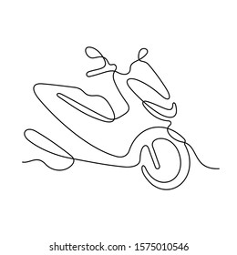 Scooter continuous line vector illustration