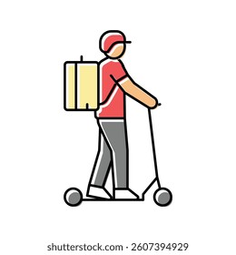 scooter courier color icon vector. scooter courier sign. isolated symbol illustration