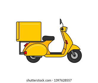 Scooter Courier. isolated on white background