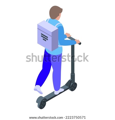 Scooter deliver icon isometric vector. Courier delivery. Fast express