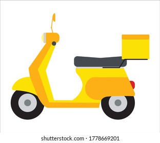 Scooter with Delivery Box illustration Vector