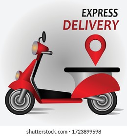 Scooter delivery concept. Online delivery service. Express delivery vector illustration.