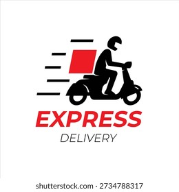 Scooter delivery flat icon for website and mobile apps. Express delivery sign illustration, vector.