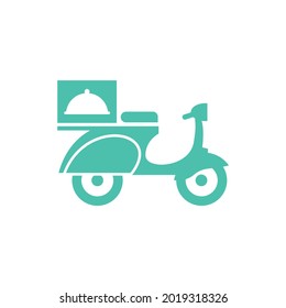 Scooter delivery food logo icon