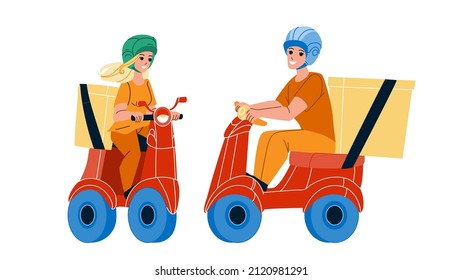 scooter delivery food. motorcycle service. fast man. free courier box. express order character web flat cartoon illustration
