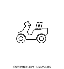 Scooter delivery icon. Cargo package shipment sign.