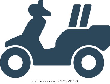 Scooter delivery icon. Cargo package shipment sign.