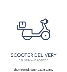 scooter delivery icon. scooter delivery linear symbol design from Delivery and logistic collection.