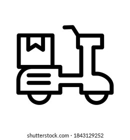 Scooter Delivery icon or logo isolated sign symbol vector illustration - high quality black style vector icons
