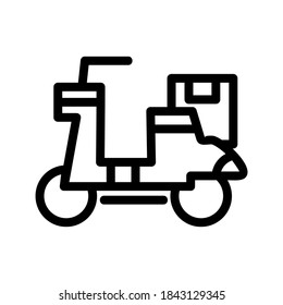 Scooter Delivery icon or logo isolated sign symbol vector illustration - high quality black style vector icons

