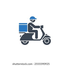 Scooter Delivery Icon on white background