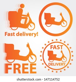 Scooter delivery icons,symbols
