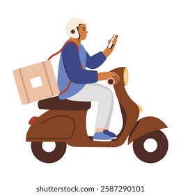 Scooter delivery illustration in flat style 
