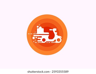 Scooter Delivery illustration logo for delivery and logistic service company